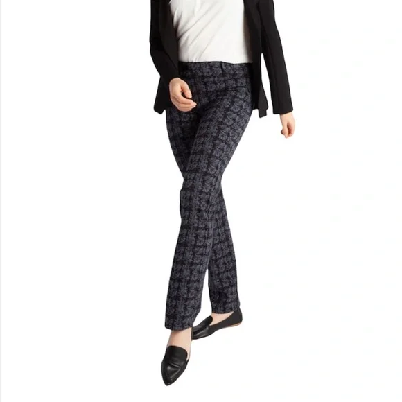 Betabrand Dress Pant Yoga Pants Straight Leg - Black and Gray Shibori - S - Picture 1 of 5